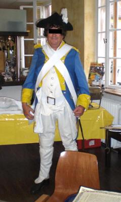 Reenactor in der Uniform des Regiments